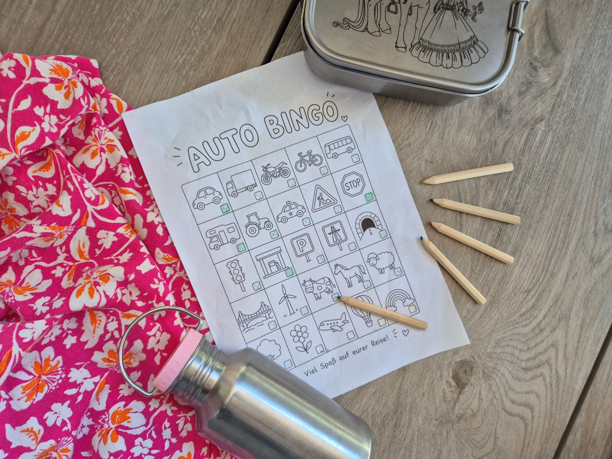 Autobingo für Kinder: kostenlose Vorlage zum Ausdrucken.